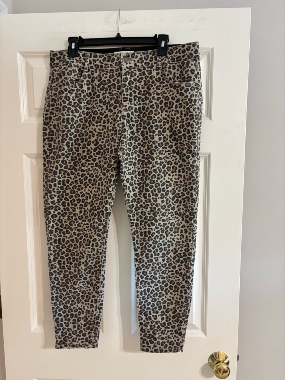 Knox Rose Leopard Print Ankle Jeans - Tan & Black